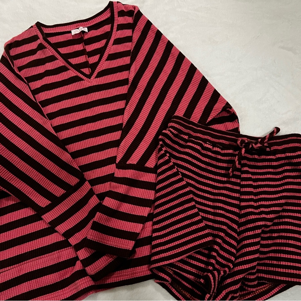 Pink Lily Brown and Pink Knit Set